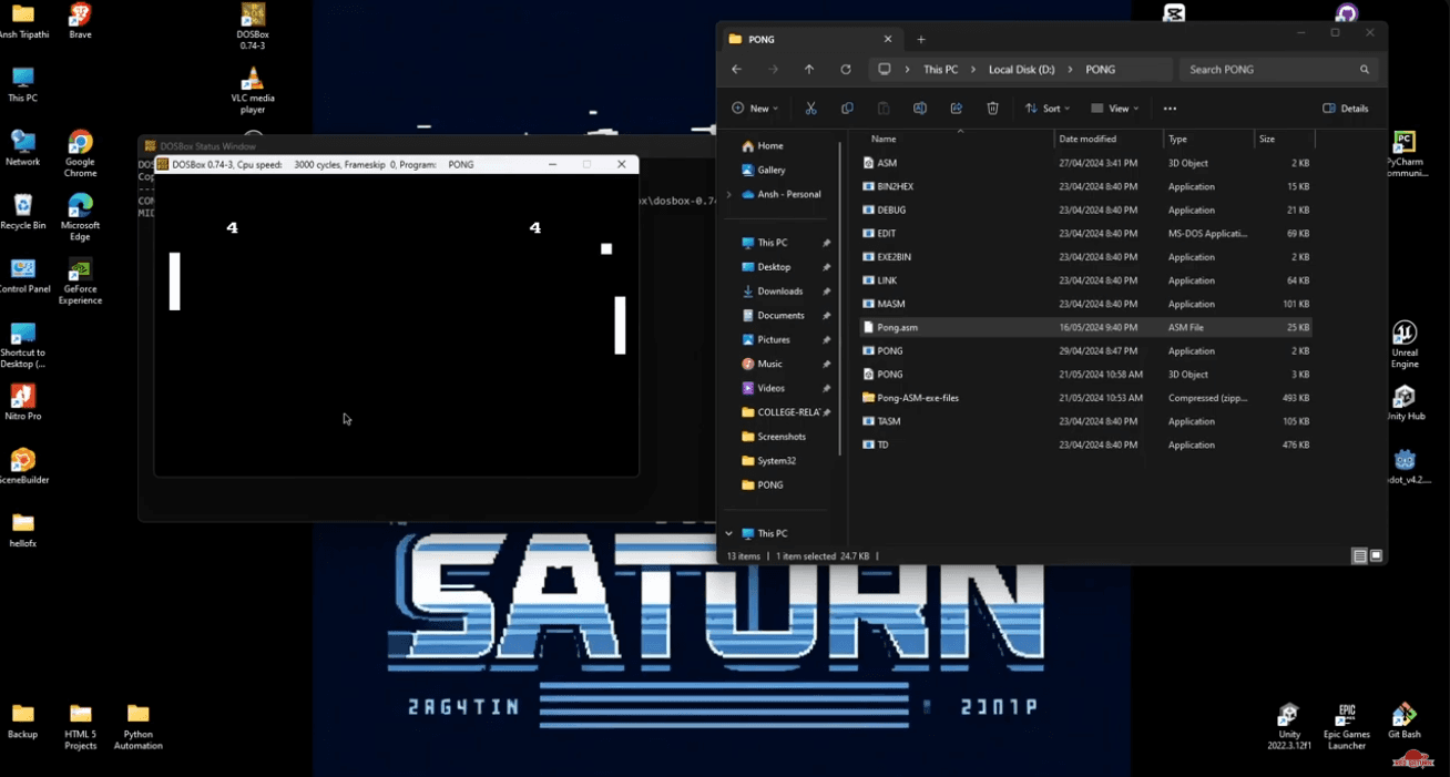 Pong Game in Assembly